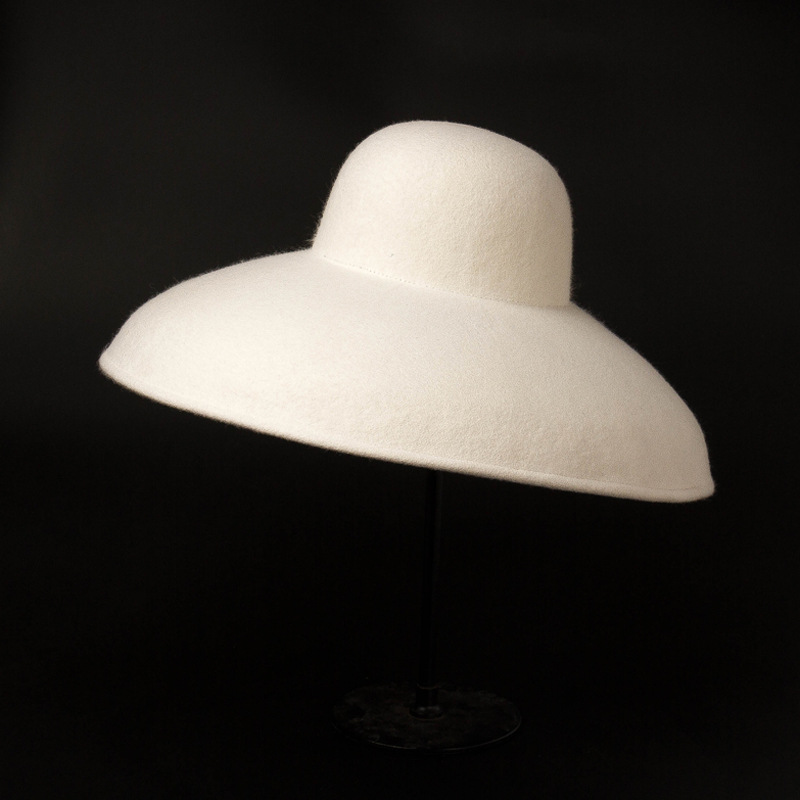 Hat Floppy Wide - 여성용 클래식 빅 와이드 브림 울