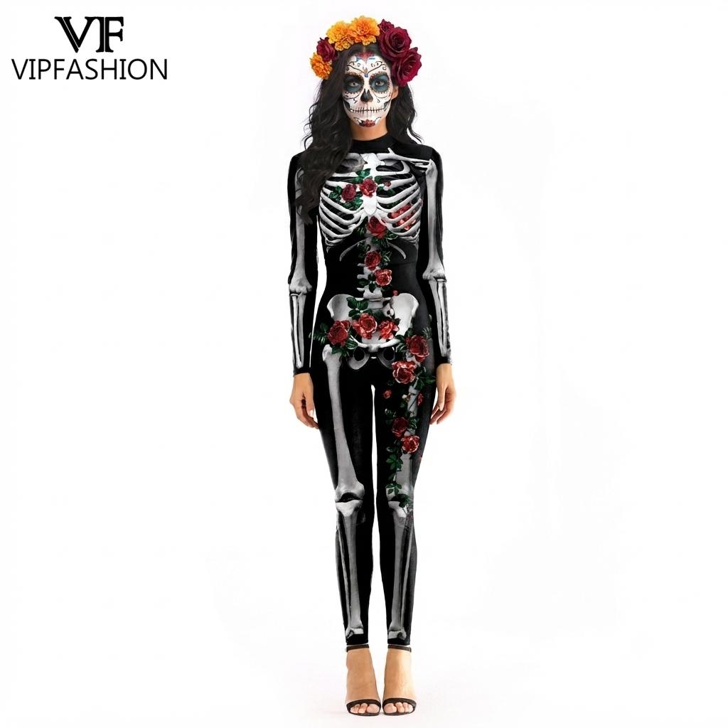 Romper Floral Print - VIP 패션 여성 할로윈 죽은 자의