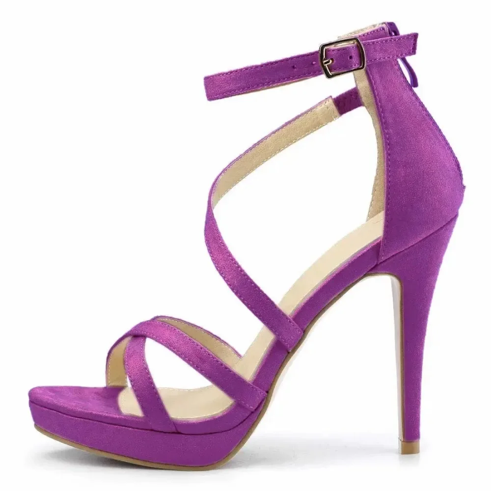 Sandal Strappy Heeled - 여성 샌들 여름 섹시 펌프스 11cm