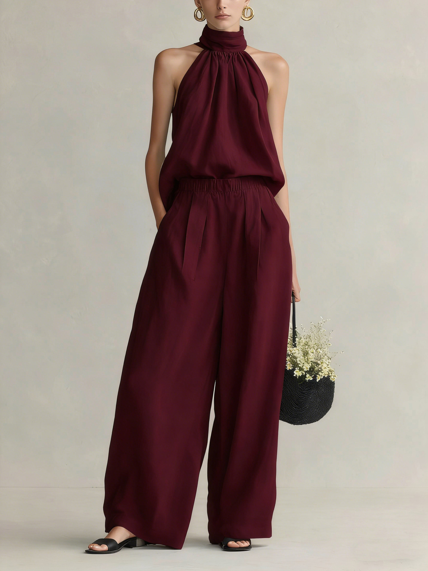 여성 2026 여름 신상 스타일 민소매 넥홀터탑 + 하 - Linen Pant Wide 리뷰 및 가격