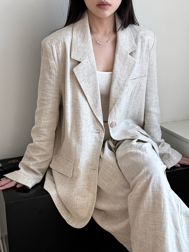 2025년 여름 신상 고급 린넨 소재 블레이저 재킷 세 - Linen Pant Wide 리뷰 및 가격