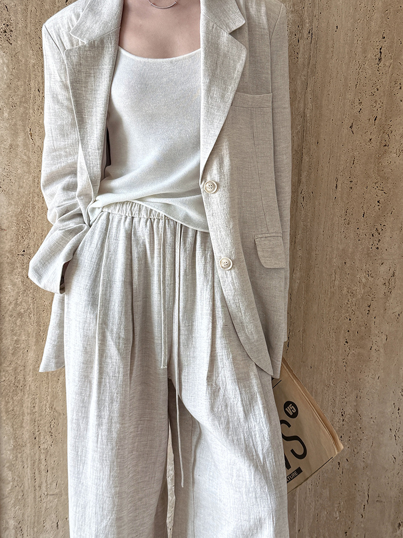 2025년 여름 신상 고급 린넨 소재 블레이저 재킷 세 - Linen Pant Wide 리뷰 및 가격
