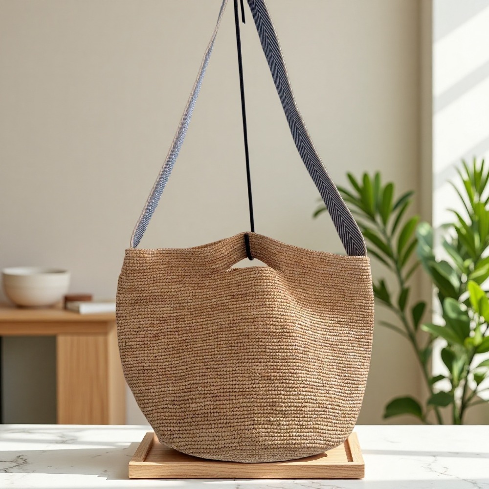 새로운 라피아 레인보우 버킷백 컬럼 크로셰 여성용 숄더 - Crochet Bag Raffia 리뷰 및 가격