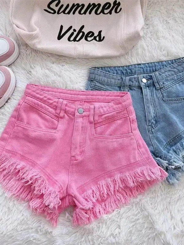 캐주얼 한국 스타일 프레이드 헴 데님 반바지 여성용 핫 - Shorts Denim Frayed 리뷰 및 가격