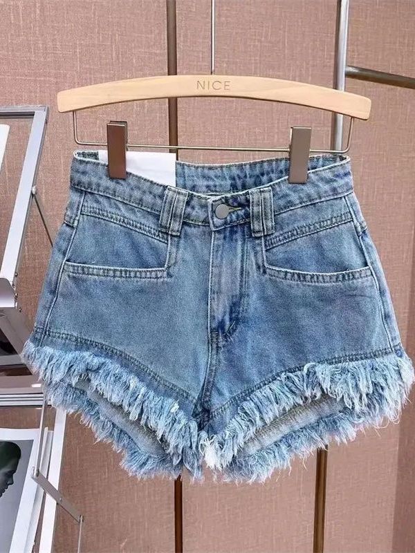 캐주얼 한국 스타일 프레이드 헴 데님 반바지 여성용 핫 - Shorts Denim Frayed 리뷰 및 가격