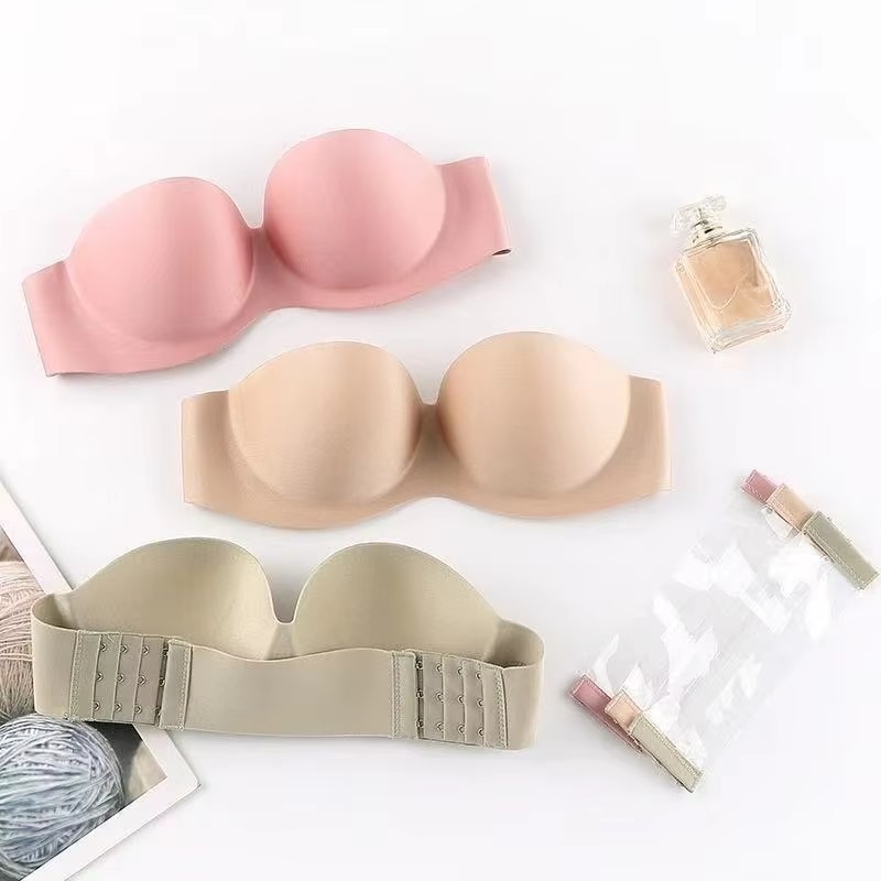 여성용 섹시 스트랩리스 푸쉬업 패드 브라 심리스 인비저 - Bralette Triangle Set 리뷰 및 가격
